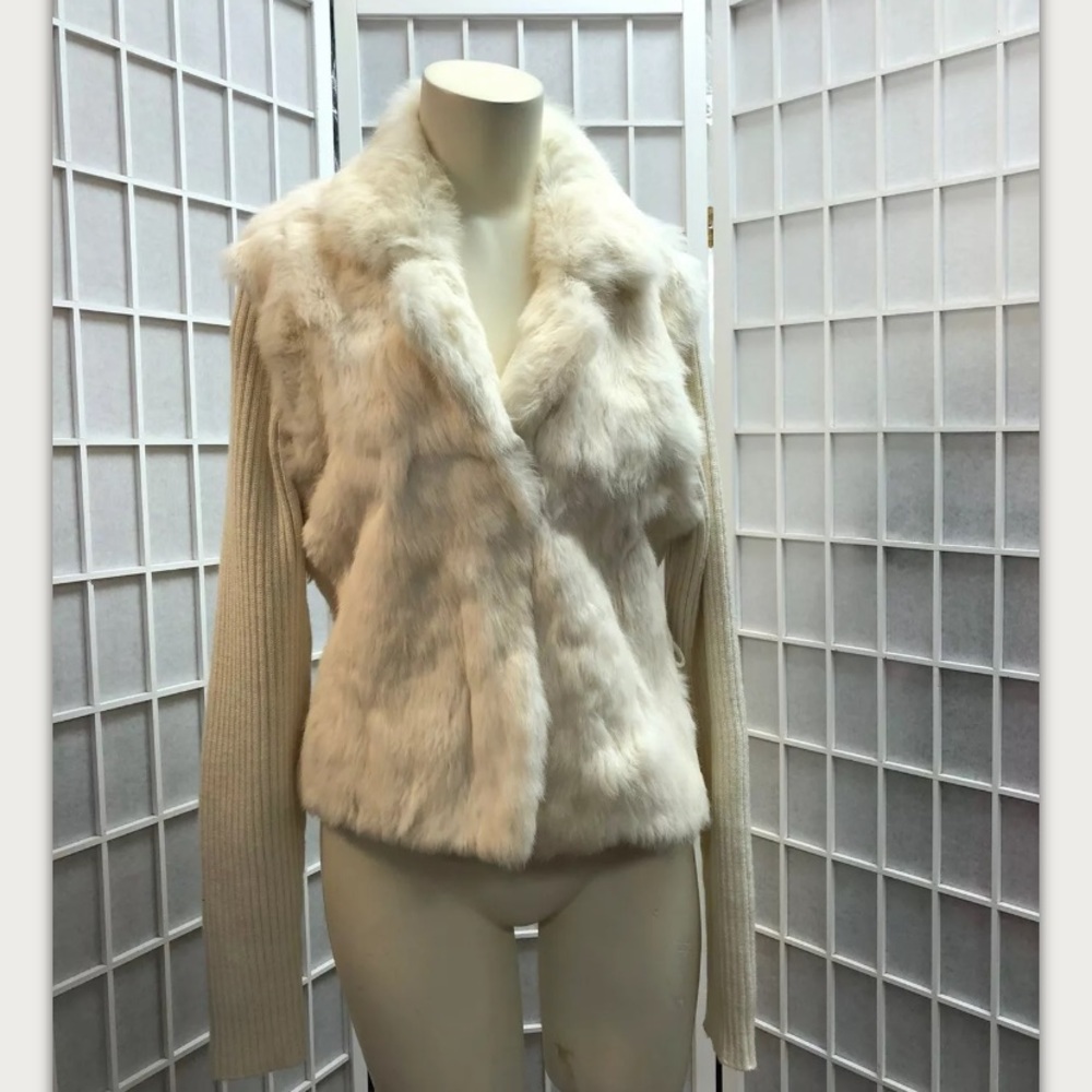 Frost, woman, sweater, rabbit fur, ivory, sizeXL.: